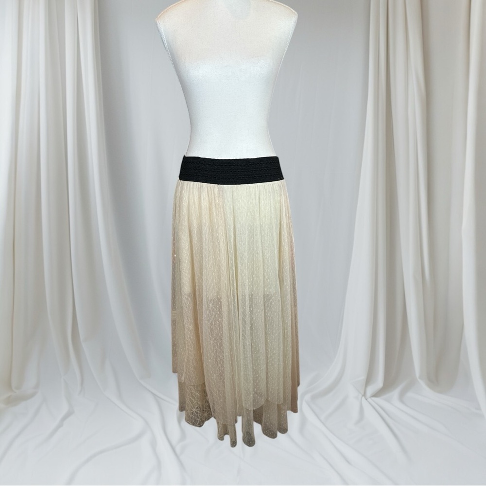 Free People Ivory Combo Dotted Mesh Tutu Skirt - Picture 3 of 9